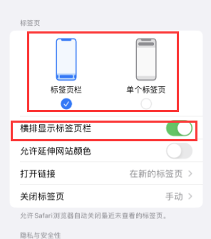 临江iPhone授权维修分享Safari浏览器如何切换标签栏位置 